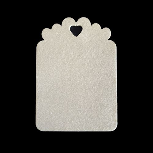 Sagoma in Feltro Tag con Cuore Avorio