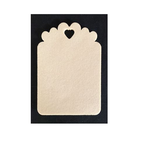 Sagoma in Feltro Tag piccolo con Cuore Avorio