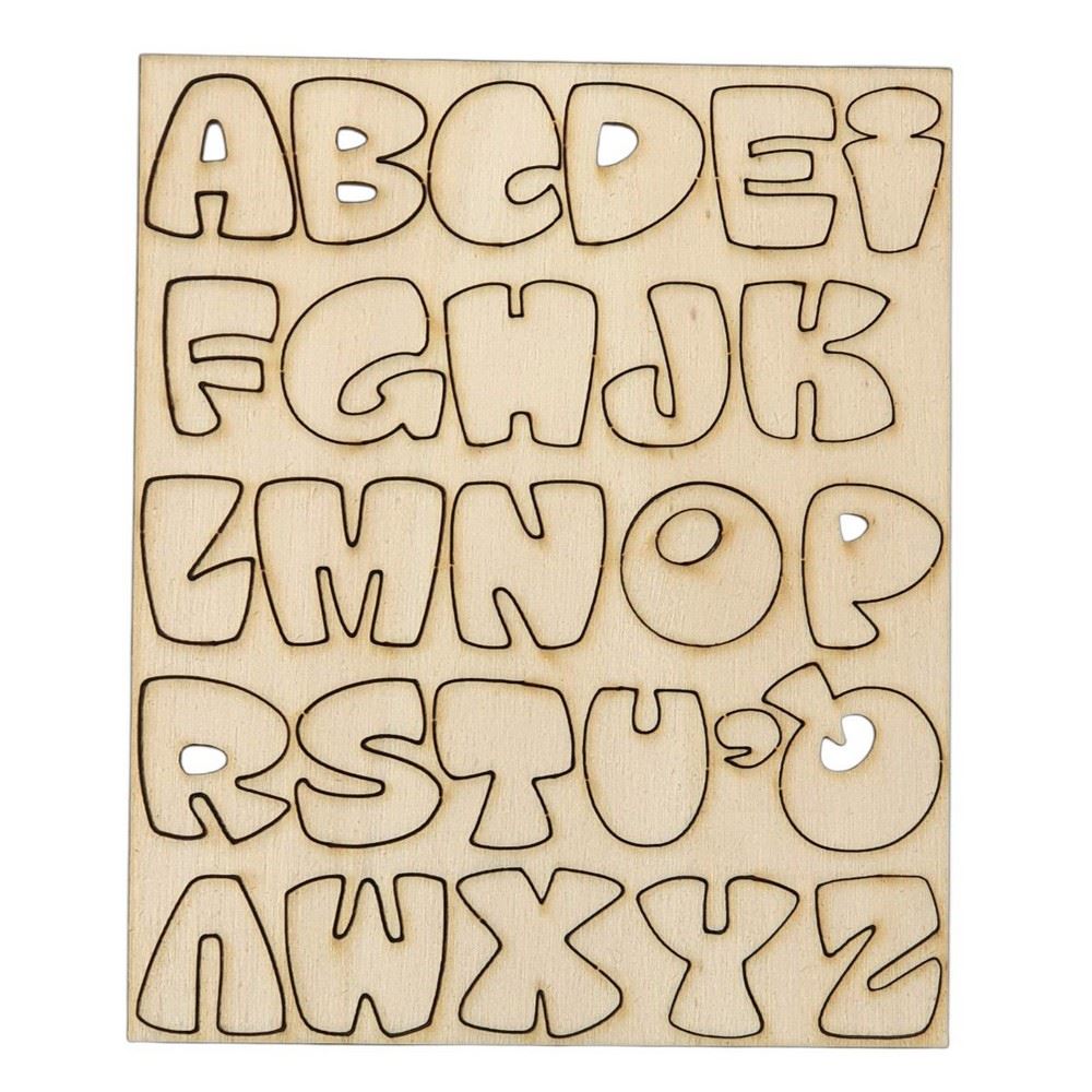 Sagoma in legno Alfabeto completo piccolo