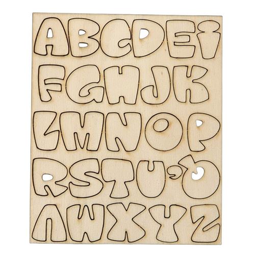 Sagoma in legno Alfabeto completo piccolo
