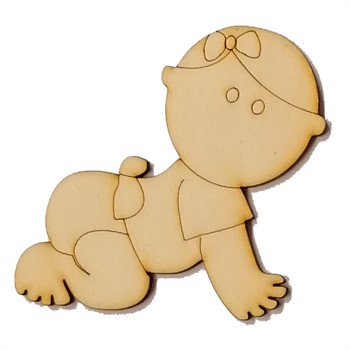 Sagoma in legno Bimba che Gattona