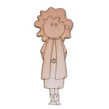 Sagoma in legno Mamma capelli ricci