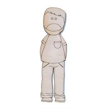 Sagoma in legno Papa' con barba