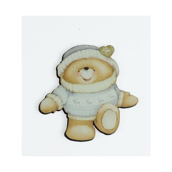 Sagoma in legno stampato Teddy Bear