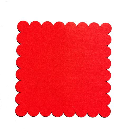 Sagome in Feltro Tag Quadrato Smerlato Rosso