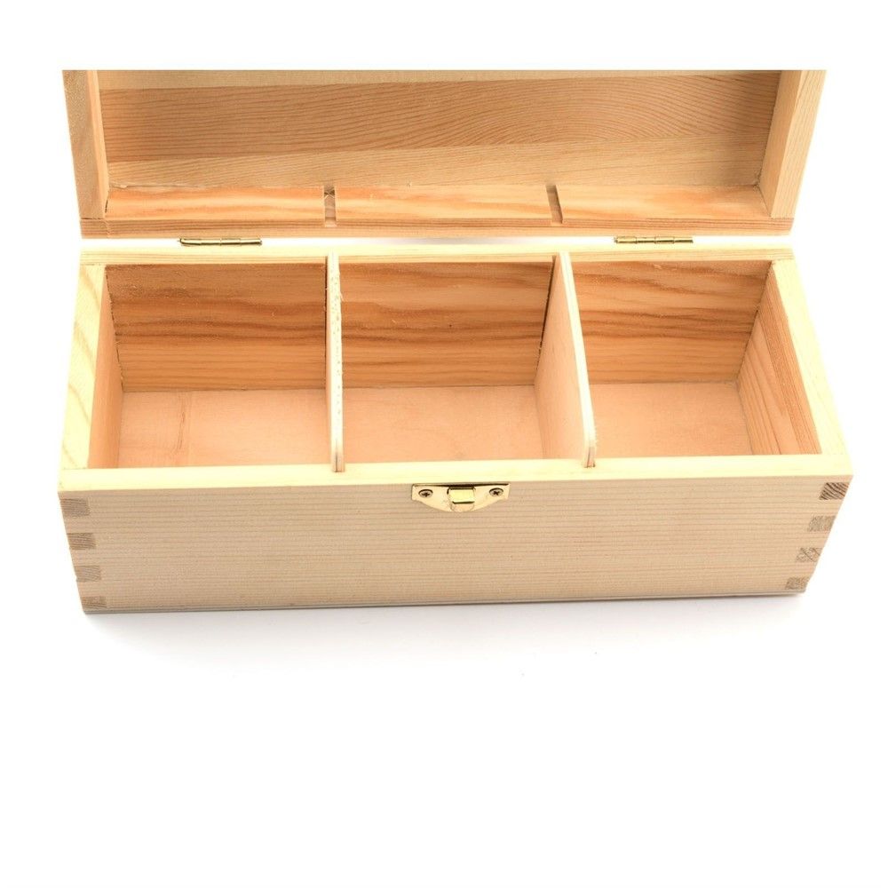 Scatola porta tisane in legno a 3 scomparti