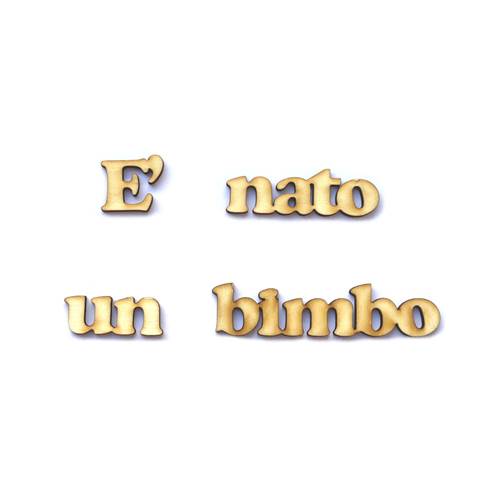 Scritta in legno E' nato un bimbo