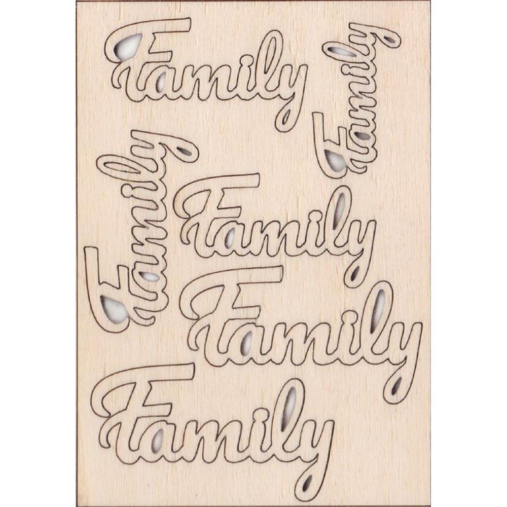 Scritta in legno Family