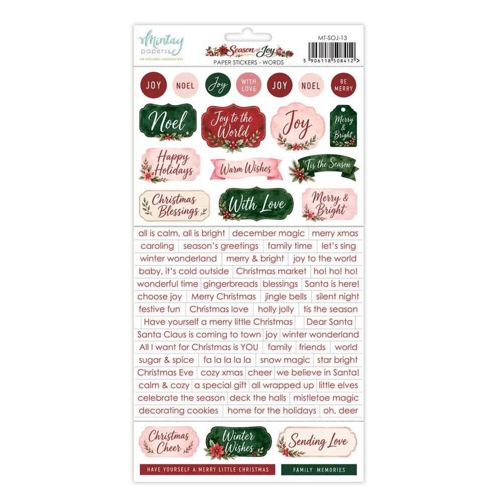 Season of Joy Paper Stickers Words