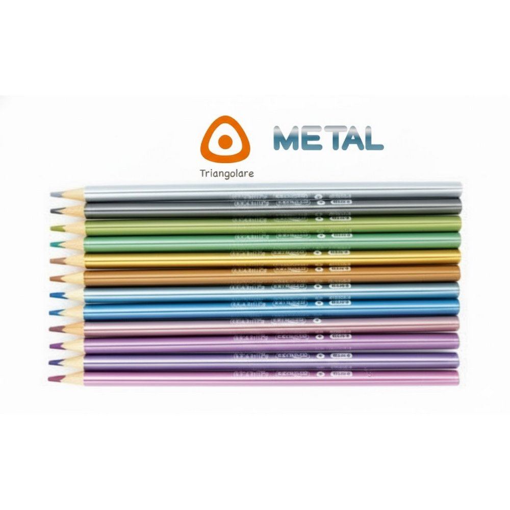 Set Matite Colorate Set 12 Matite Colori Metallizzati - Mondo Fai da Te