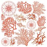 Set 6 Carte Vellum Coral Reef 15 x 15