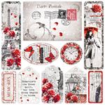 Set 6 Carte Vellum Paris Je t’aime Fussy Cut 15 x 15