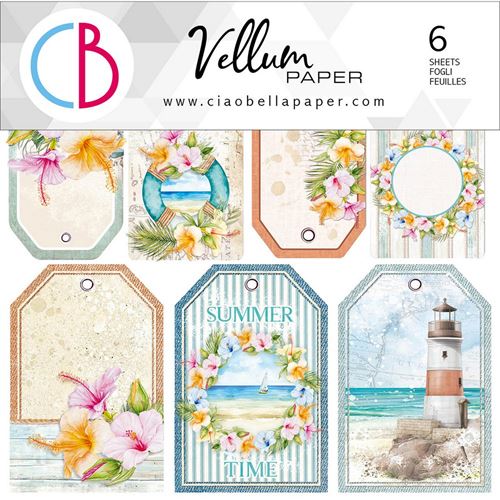 Set 6 Carte Vellum Summer Breeze cm 15 x 15