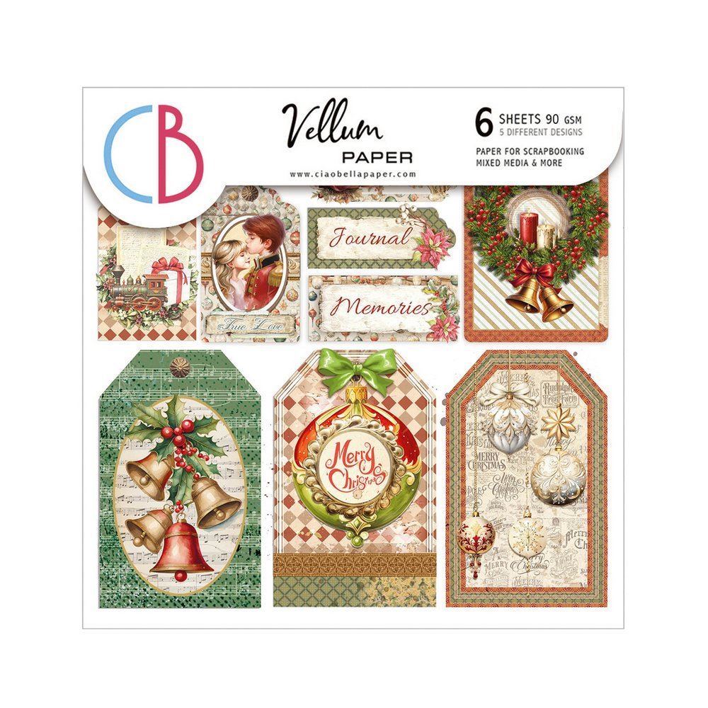 Set 6 Carte Vellum The Nutcracker Fussy Cut 15 x 15