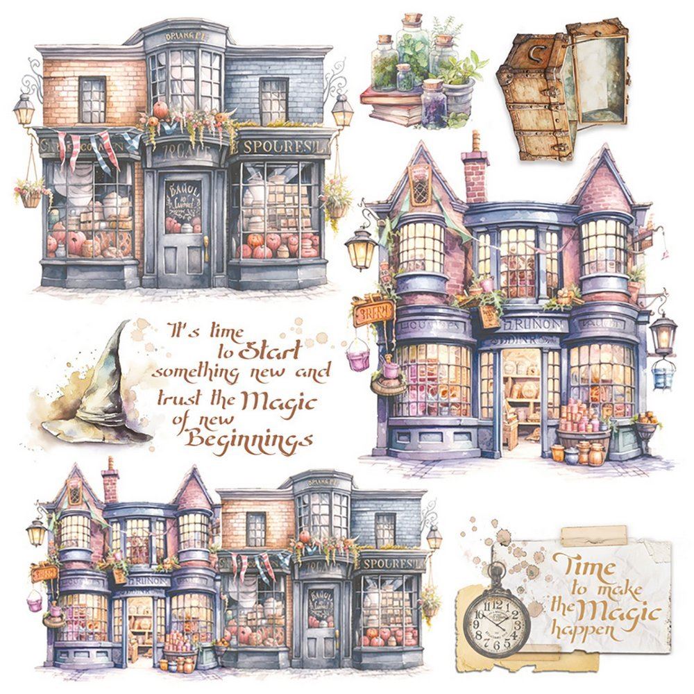 Set 6 Carte Vellum Wizard Academy 15 x 15 - Mondo Fai da Te