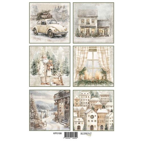 Set 8 Cartoncini da ritagliare Cozy Christmas Reprint