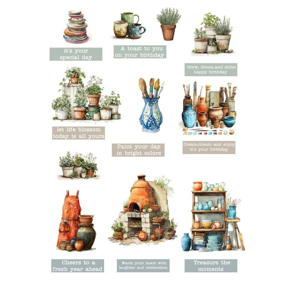 Set 8 Cartoncini da ritagliare The Pottery