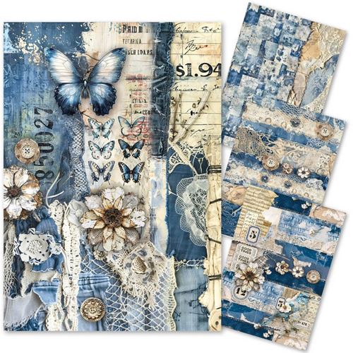 Set Carte di riso Urban Blue Denim