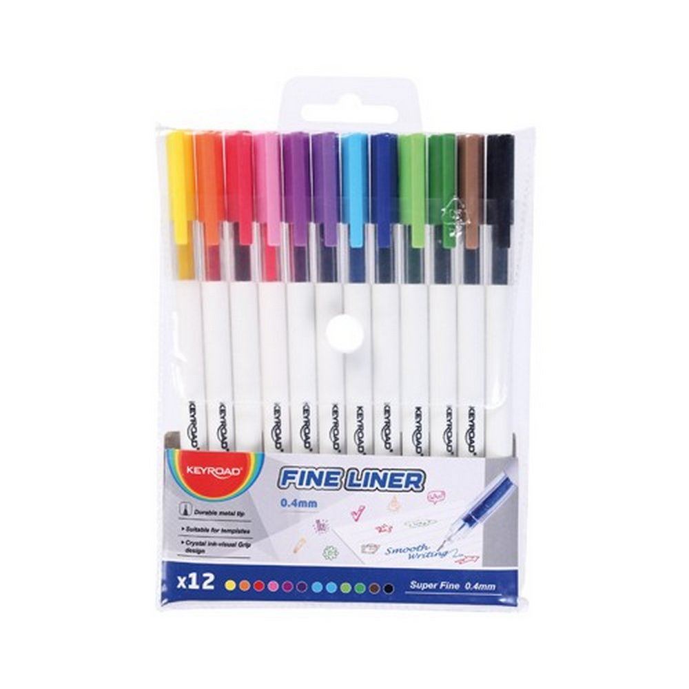 Set da 12 Penne Colorate Punta Super Fine 0,4 mm