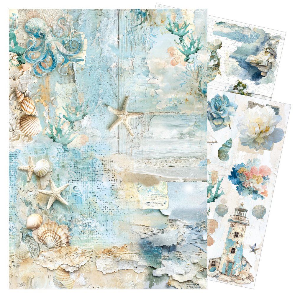 Set da 3 Carte di riso Edge of the Ocean A3