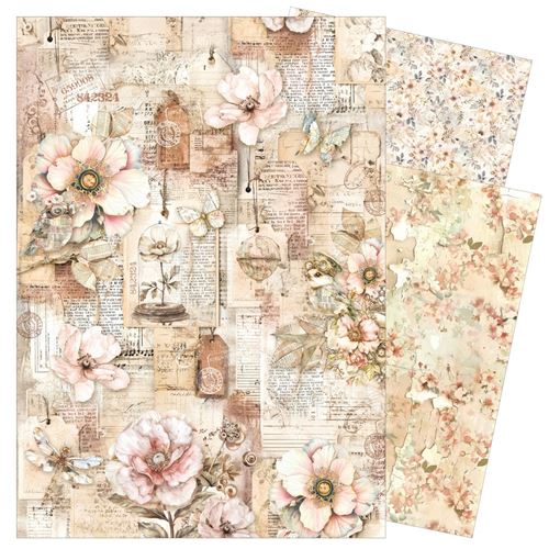 Set da 3 Carte di riso Lost in Time A3