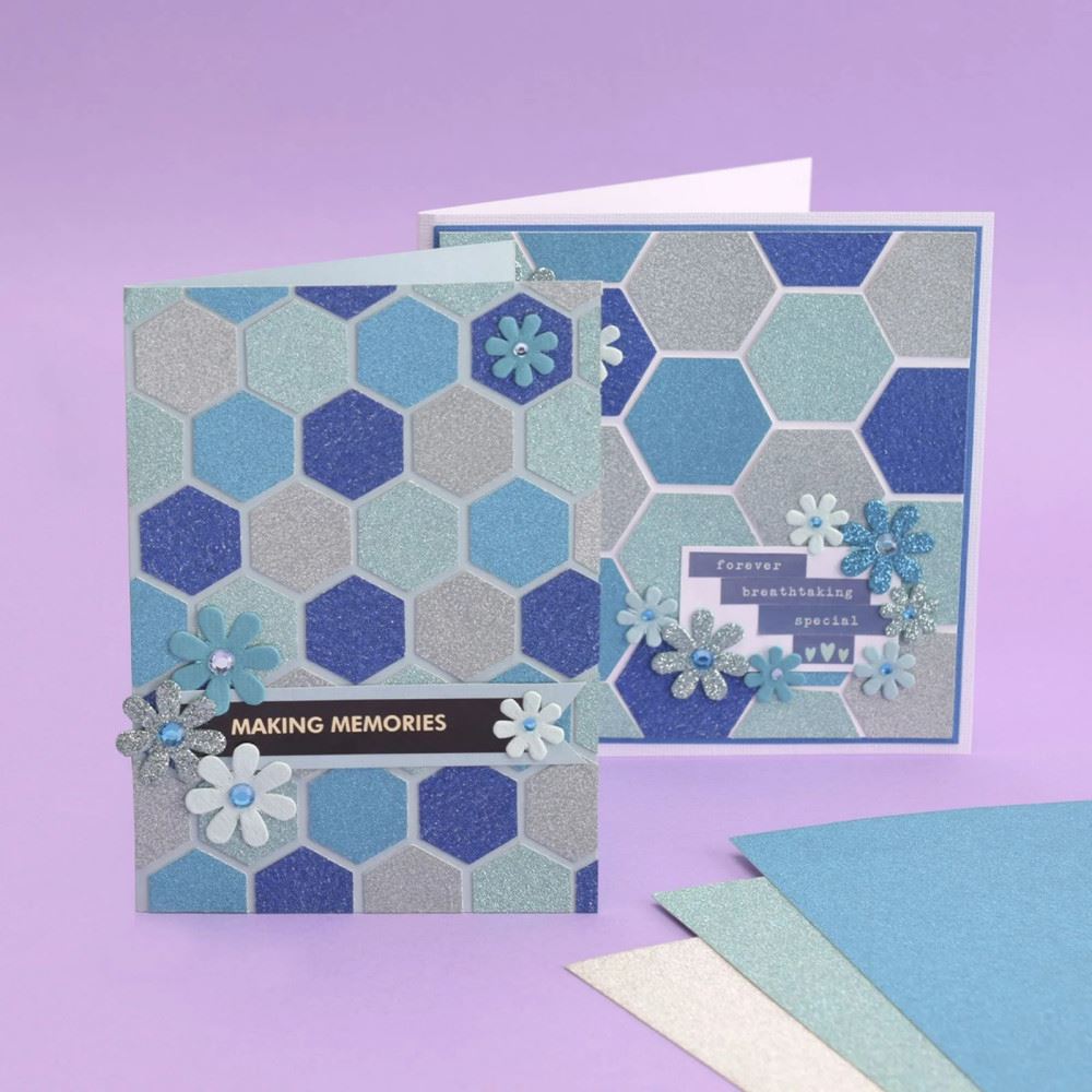 Springboard Cartoncini Glitterati A4 – 10 Fogli Color Blu Chiaro, 230 G/m², Lucidi E Senza Caduta Di Glitter - 4