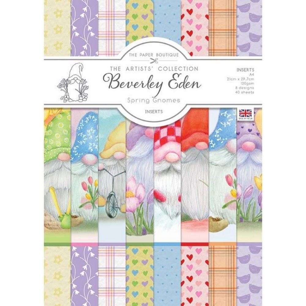 Set da 40 Cartoncini Spring Gnome Inserts A4