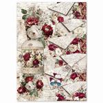 Set da 4 Carte di riso Bohemian Burgundy A4