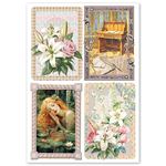 Set da 4 Carte di riso Courtly Love A4