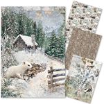 Set da 4 Carte di riso Forest Tales A4