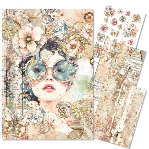 Set da 4 Carte di riso Lost in Time A4