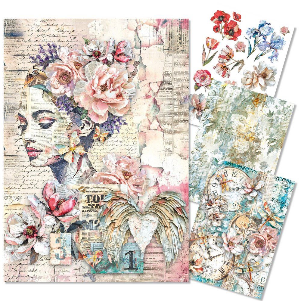 Set da 4 Carte di riso The sound of spring A4