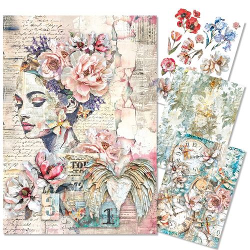 Set da 4 Carte di riso The sound of spring A4
