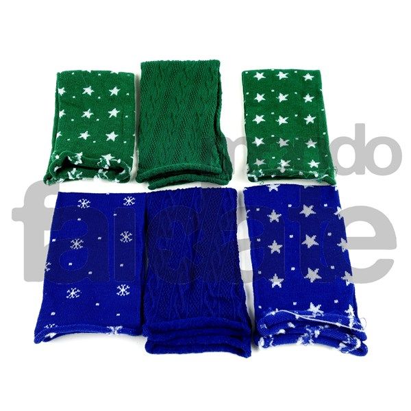 Set da 6 Tubolari Natale Verde e Blu