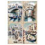 Set da 8 Carte di riso A walk in Venice A5