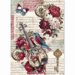 Set da 8 Carte di riso Bohemian Burgundy A5