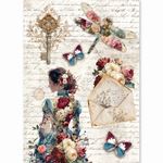 Set da 8 Carte di riso Bohemian Burgundy A5