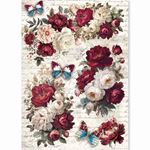 Set da 8 Carte di riso Bohemian Burgundy A5