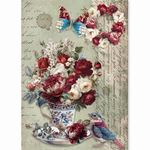 Set da 8 Carte di riso Bohemian Burgundy A5