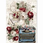Set da 8 Carte di riso Bohemian Burgundy A5