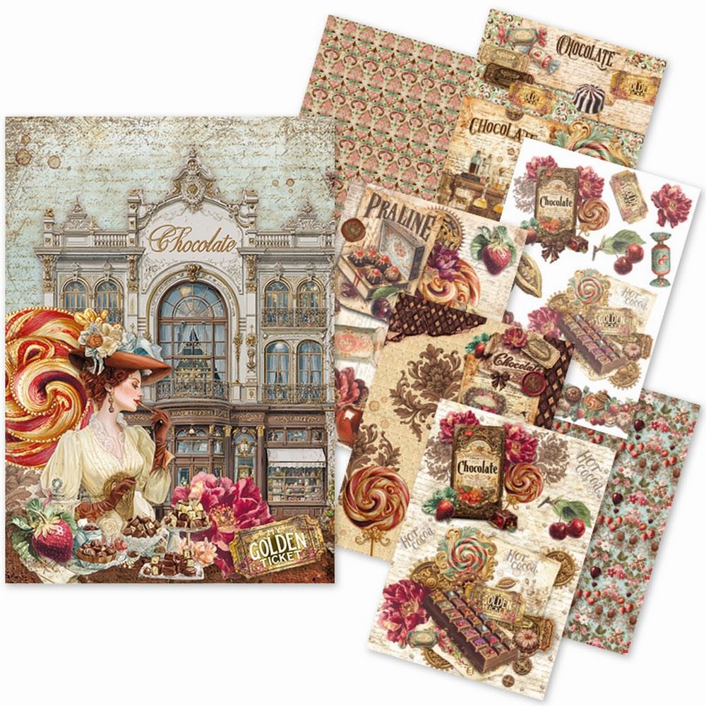 Set da 8 Carte di riso Chocolate Wanderlust A5