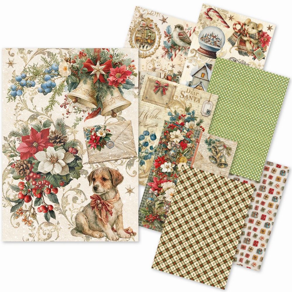 Set da 8 Carte di riso Cozy Christmas A5