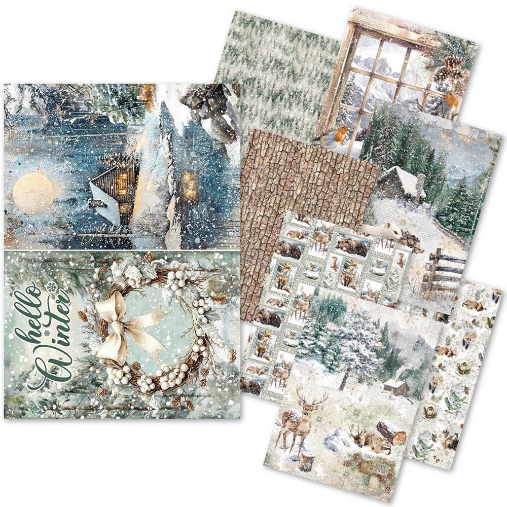 Set da 8 Carte di riso Forest Tales A5