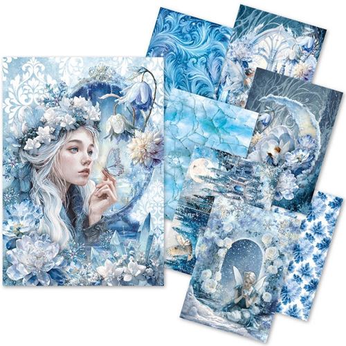 Set da 8 Carte di riso Frozen Land A5