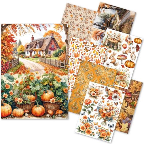 Set da 8 Carte di riso Hello Fall A5