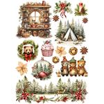 Set da 8 Carte di riso Hot Cocoa & Holly A5