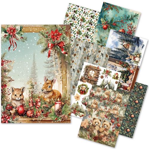 Set da 8 Carte di riso Hot Cocoa & Holly A5