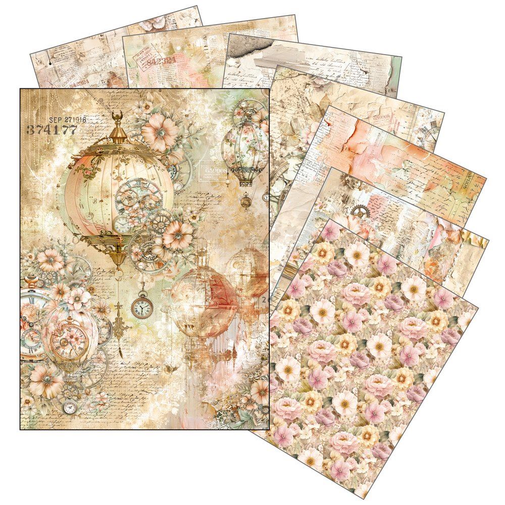 Set da 8 Carte di riso Lost in Time A5