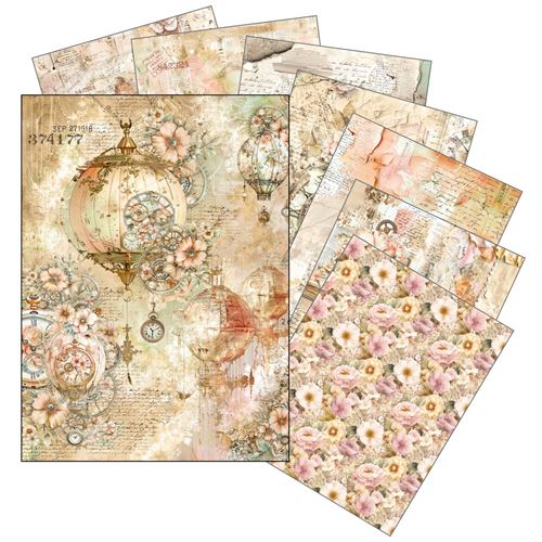 Set da 8 Carte di riso Lost in Time A5
