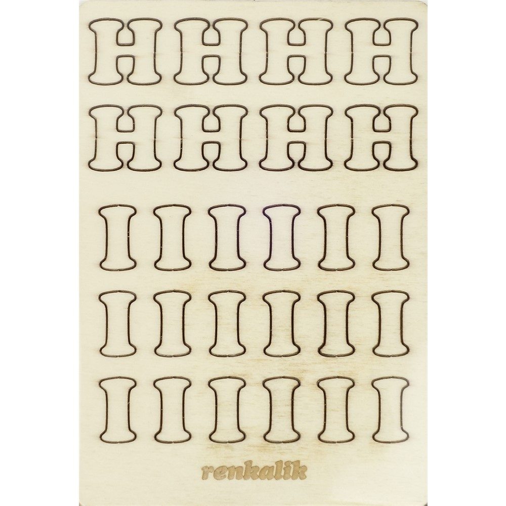 Set lettere in legno H e I